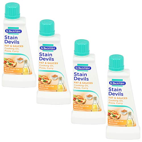 Dr Beckmann Stain Devils Fat & Sauces Cooking Oil Pizza & Curry Stain Remover (4 x 50ml)