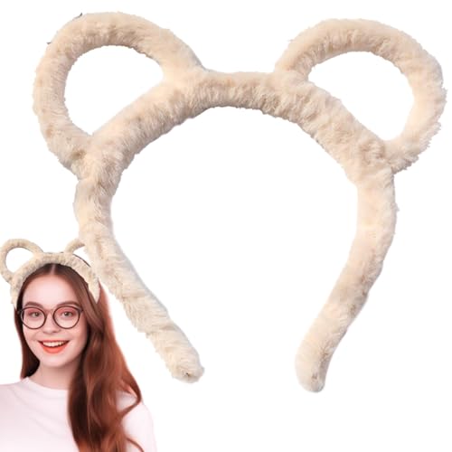 Onuuzivl 女性用洗顔用ヘッドバンド、ぬいぐるみヘッドバンド - かわいい女性のメイクアップヘッドバンド,豪華なヘアフープ、柔らかい装飾ヘアアクセサリー、メイクアップスキンケアヘッドバンド、明るい色