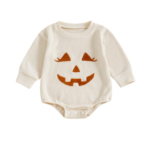 VISGOGO Unisex Baby Boy Girl Romper Waffle Newborn Infant Onesie Clothes Long Sleeve Bubble Oversized Romper Bodysuit Top