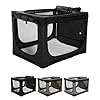Veraste 42″ L x 31″ W x 31″ H Collapsible Travel Dog Crate, Quick-Setup Portable Soft Dog Kennel for Large Dogs up to 90 lbs, 4-Door Foldable Travel Crate with Storage Bag, Black