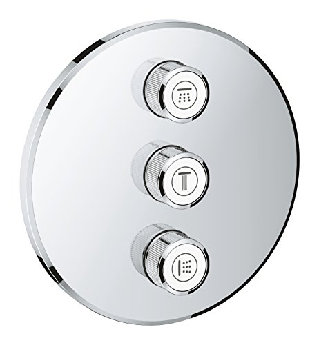 Grohe 29122000 Grohtherm Smartcontrol Termostato con inversor, 3 Chorros Adicionales Regulables, Cromo, Redondo