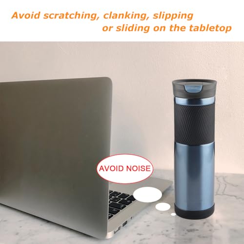 Cosmos 4 Pcs Silicone Protective Boot Fits 16-24 Oz Water Bottle & Tumbler for Travel Hiking Gym - Non-Slip Bottom Cover Sleeve & Bumper for Coffee Mug & Tea Cup - Fits 7cm Dia. (Black)