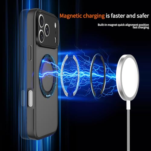 Image of Magnetic Case for iPhone 17 Pro Max With Magnetic Ring Stand, [Compatible with Magsafe] [Military Grade Drop Protection] Shockproof Phone Cover for iPhone 17 Pro Max Full Camera Protection 6.9 inch Black