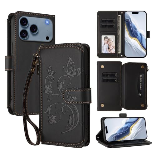 Étui portefeuille iPhone 15 Pro Max avec protection intégrale à clapet magnétique
