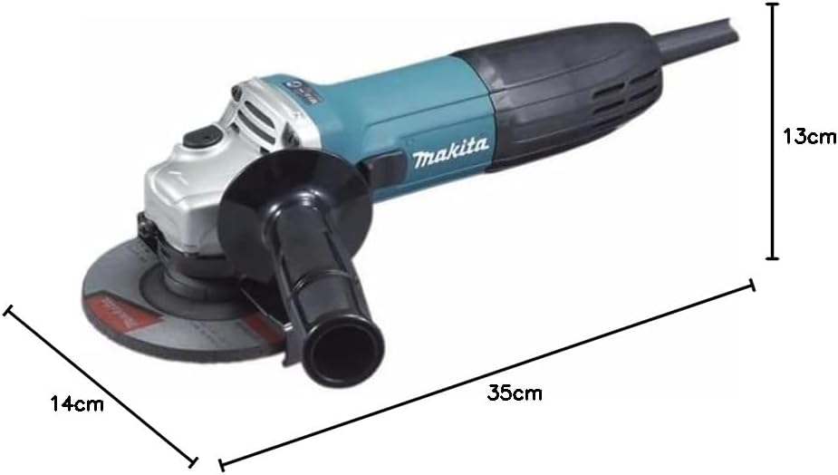 Makita GA4530K Angle Grinder with dimensions