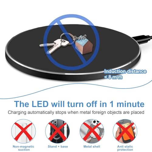 Chargeur sans Fil 20W Rapide Magnétique Chargeur Induction Charger Wireless Charger Compatible avec iPhone16 15 14 13 12 11 Pro Max Plus Samsung Galaxy S24 S23 S22 S21 S20 – Image 5