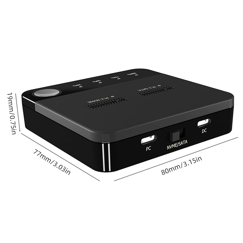 M.2 SATA/NVMe Dual-Bay Hard Drive Stacja dokująca Offline Clone Stacja dokująca Duplikator Transmisja danych Dysk twardy Stacja dokująca Clone Duplicaotr dla SSD Rozmiar 2230/2242/2260/2280/22110