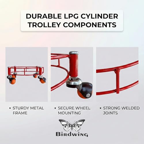 Image of Rincy Stainless Steel Wheel LPG Gas Cylinder Trolley with 4 Wheels (2 Pcs) - WRSG Gas Cylinder Trolley (Multicolor, Pack of 2)