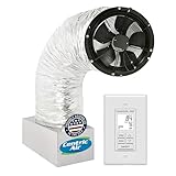 Centric Air 4.0(R5) Ultra Quiet & Energy Saving Whole House Fan with R-5 Insulated Damper | 2-Speed Wall Switch & Timer with Temp Control | 1-Story Homes to 3000 sqft & 2-Story Homes to 4400 sqft