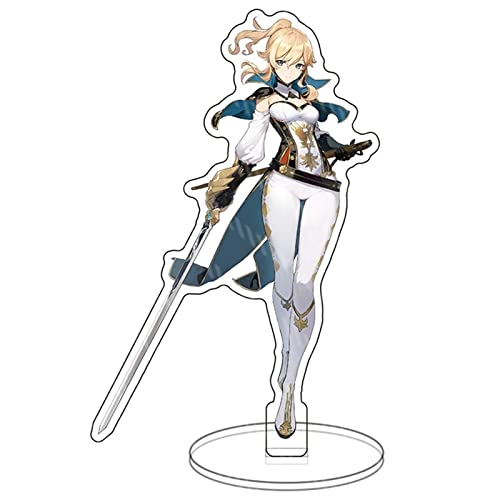 Bsdsl Figurine Debout, Genshin Impact Personnage Stand 15cm Acrylique Jeu Périphériques Stand Modèle Collections Ornements Décoration Cadeaux (Color : Jean, Size : 15cm)