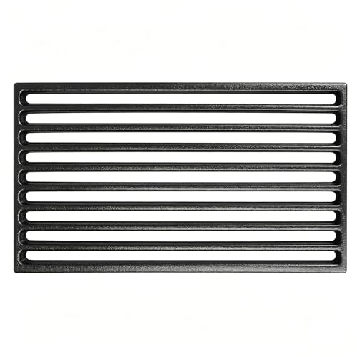 GFTIME Grille en fonte pour cheminée 16 x 28 cm en fonte massive, grille à cendres pour de nombreux poêles à bois, fours, 1 pièce