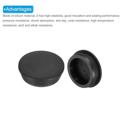 Image of MECCANIXITY 3pcs T-Shaped Silicone Plugs 51.3mm 2 Inch Dia Snap in Plug Hole Seal Cover Round Rubber Stopper for Kitchen Rubber Bulkheads Waterproof Sealing Plugs Black