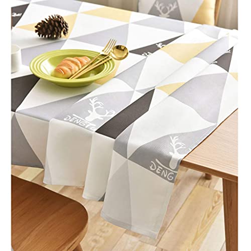 Nappe tissu imperméable géométrique rectangle 135x220 cm pour table basse