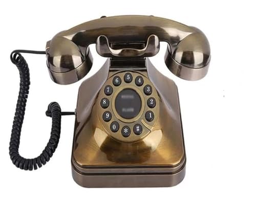 XINCXIN Vintage telephone ornament,Antique Bronze Telephone Dial Vintage Landline Phone Desk Pager Home Office Vintage Retro Telephone