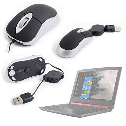 DURAGADGET Ergonómico Mini Ratón Cable Retráctil