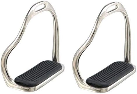 PRORIDER Horse Saddle English 4-3/4" Irons SS Bent Leg Safety English Stirrups 51158
