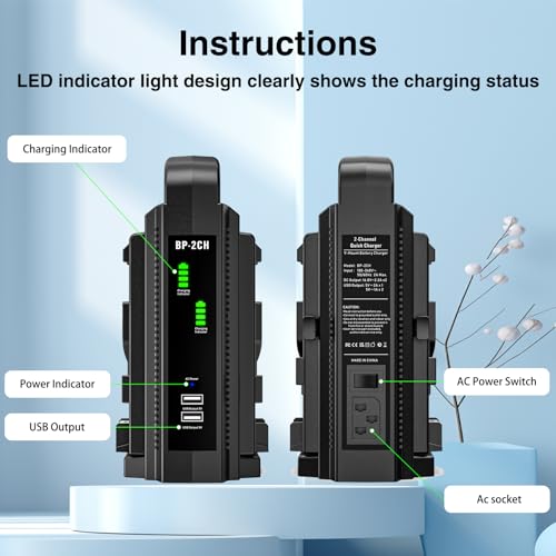 Chargeur de batterie V-Mount double canal compatible plaque V-Lock photo - 3