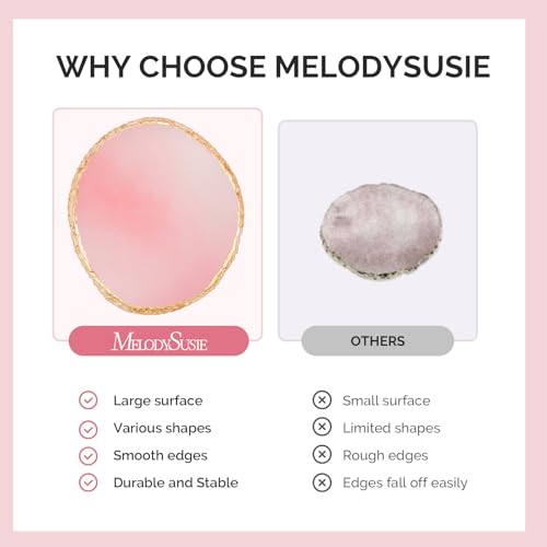 Image of MelodySusie 2Pcs Round Resin Nail Art Palette with Spatula, Professional Gel Polish Mixing Board & Nail Training Companion for Practice Hands & Fingers, Pink & White