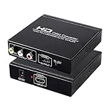 HDMI to RCA and HDMI Converter, HDMI to AV 3RCA and HDMI Adapter Support 1080P, PAL, NTSC for HD TV and Older TV (Black, Iron Shell)