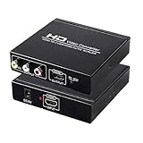 ENBUER HDMI to RCA and HDMI Converter, HDMI to AV 3RCA and HDMI Adapter Support 1080P, PAL, NTSC for HD TV and Older TV (Black, Iron Shell)