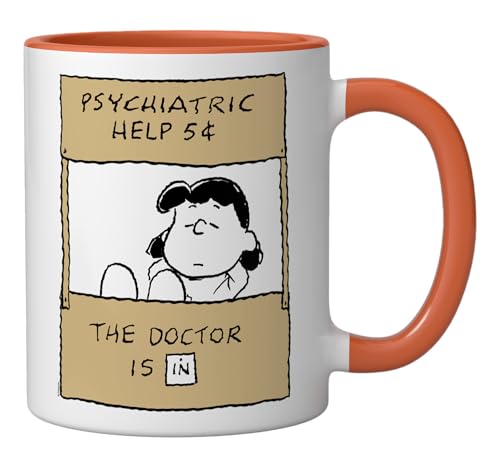 Peanuts - Lucy Doctor Is In Ceramic Mug, Orange/White by Peanuts - Image 2