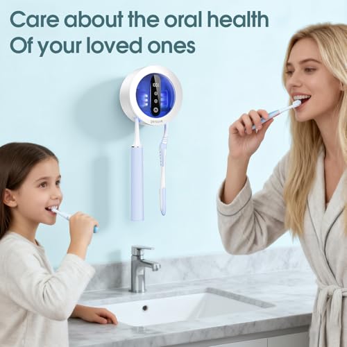 Image of Upgraded Toothbrush Holder with UV & Heated Drying, Smart Tooth brush Holder for Bathroom Accessories, Wall Mounted Toothbrush Organizer Fits Manual and Electric Toothbrushes for Home & Travel