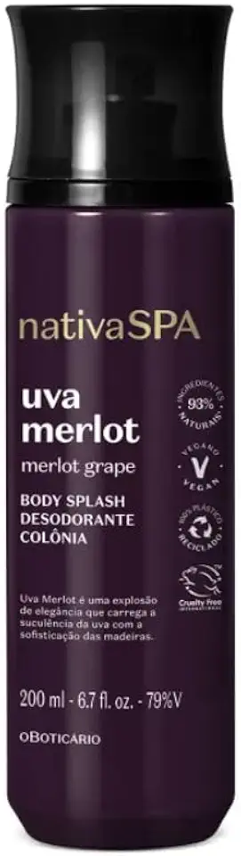 Body Splash Desodorante Colônia Nativa Spa Uva Merlot 200ml