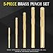 Tektall 5 Brass Drift Punch Set, Hand Tool Punches Tools for Home use 1/4-Inch 3/8-Inch 1/2-Inch 5/8-Inch 3/4-Inch 1/4'' 3/8'' 1/2'' 5/8'' 3/4'' 5 Pc. Replace 67003-MAI 045256670034