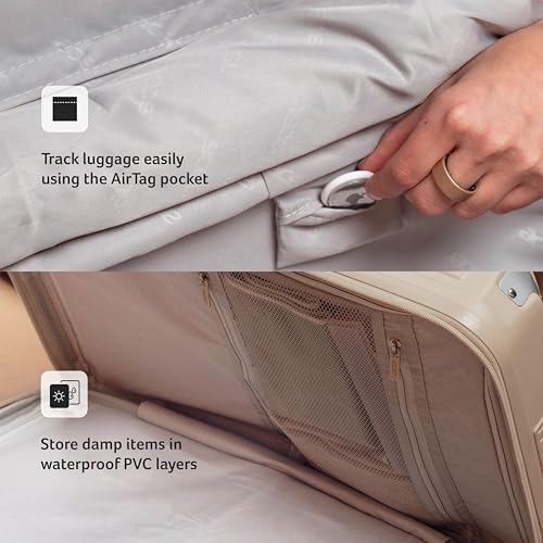 Image of Acer Brisbane Suitcase, 28 inch Check-in, with 360 Degree Spin 8 Wheels, Double TSA Lock, Dual Opening (Top and Mid), Expandable, Recycled Polyseter Material, Moreton Sand