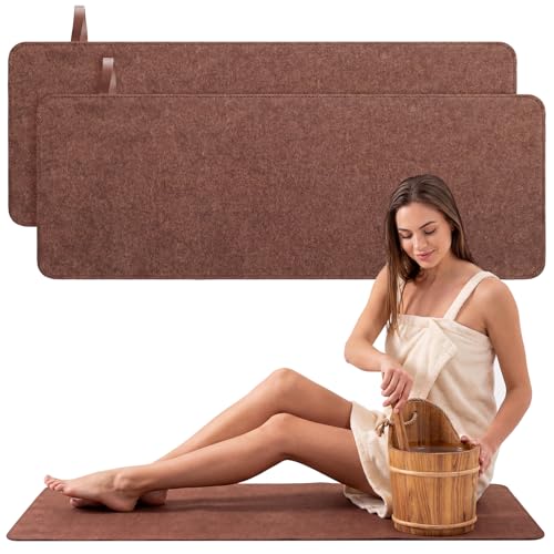 Hahafelt 2 Pack Sauna Mat for Inside Sauna Natural Felt 43 Brown