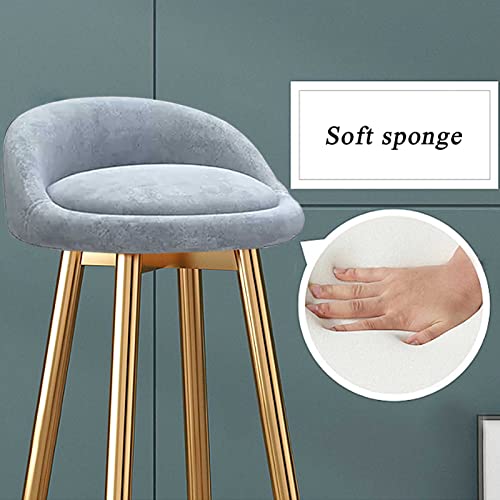 Tabourets hauts en velours 65 cm chaise de comptoir avec dossier lot de 2 - 3