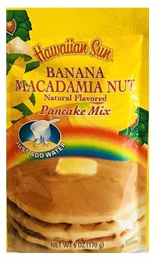 (Pack of 15 Bags) Hawaiian Sun Banana Macadamia Nut Pancake Mix 6 oz. Each