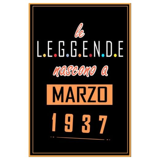 TACCUINO, LE LEGGENDE NOSCONO A MARZO 1937: Regali Compleanno uomo e donna, 86 Anni di Compleanno Regalo uomo e donna 86 Anni, Regalo per lui/lei, Taccuino da 120 pagine