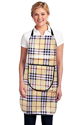 Global Edge apron for women kitchen waterproof, PVC Waterproof Modern Design Kitchen Apron with Front Pocket