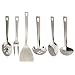 Complete Serving Spoon & Utensil Set (6-Piece Set); Includes Pasta Server, Fork, Spoon, Slotted Spoon, Ladle, Cake/Casserole Server; Stainless Steel Classic Plain Handle Flatware