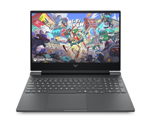 Victus HP 15-fa1001sf Gaming Laptop 15,6 Zoll FHD IPS (Intel Core i5-12500H, 16 GB RAM, 512 GB SSD, Nvidia GeForce RTX 4050 6GB, AZERTY, Windows 11) Mica Silber