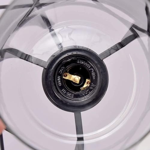 Lampe suspendue noire avec abat-jour en verre clair pour salle - 6