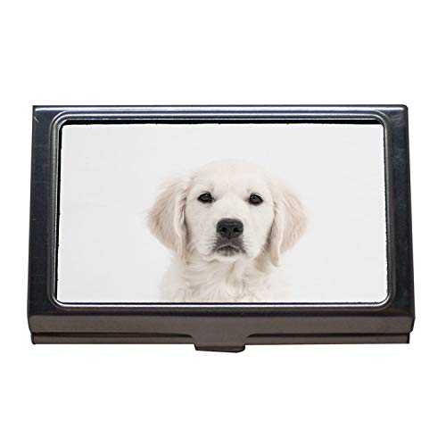 Titular de la tarjeta de presentación, Perro Golden Retriever Cachorro Perro de pura raza Cute Pet01, Estuche para tarjetas de visita de acero inoxidable