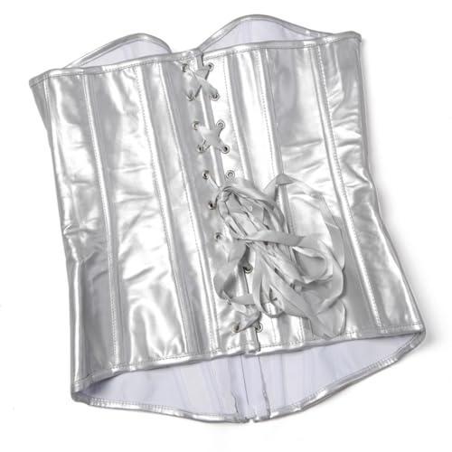 Kranchungel Corsets for Women Plus Size Faux Leather Steampunk Corset Top Zipper Bustier3