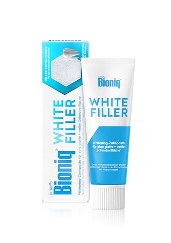 Bioniq® White Filler Zahnpasta, 100 ml – Sanfte Whitening-Zahncreme mit Hydroxylapatit, schützt und stärkt den Zahnschmelz, für glatte und weiße Zähne, entfernt Verfärbungen schonend, ohne Fluorid