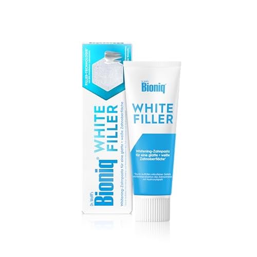 Bioniq® White Filler Zahnpasta, 100 ml – Sanfte Whitening-Zahncreme mit Hydroxylapatit, schützt und stärkt den Zahnschmelz, für glatte und weiße Zähne, entfernt Verfärbungen schonend, ohne Fluorid