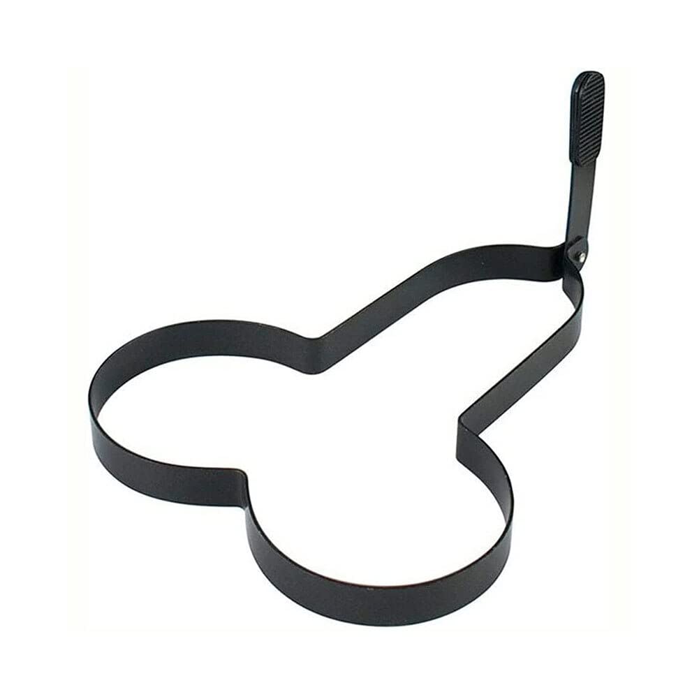 moldes para huevos escalfados, For freír Molde de huevo de acero inoxidable Anillo de huevo frito Molde de pastel de panqueque Cocina práctica Accesorios de cocina Anillo de huevo frito (Color : Black