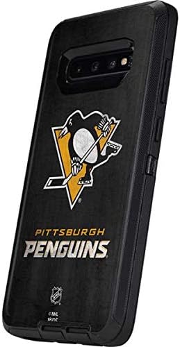 Skinit Decal Skin Compatible with OtterBox Defender Galaxy S10 Plus - Officially Licensed NHL Pittsburgh Penguins Distressed Design