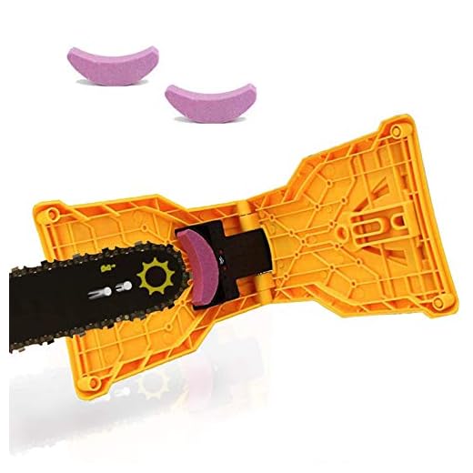 MOIGIN Chainsaw Sharpener, Chainsaw Teeth Sharpener Fast Sharping Stone Grinder Tools, Chain Saw Blade Sharpener Compatible with 14/16/18/20 Inch Two Holes Chain Saw Bar.