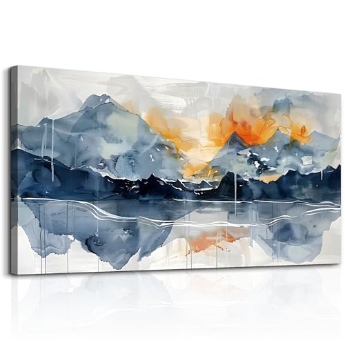 KELIYUAN Wall Art For Living Room Canvas Wall Decor For Bedroom Office Decorations Mountain Landscapes Wall Painting Abstract Watercolour Pictures Artwork Modern Ready To Hang Room Home Decor