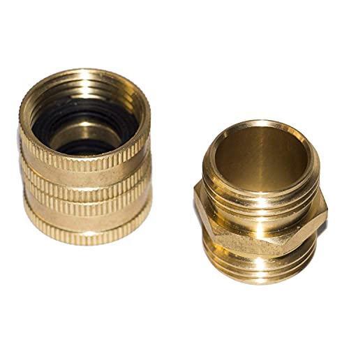 Hourleey Garden Hose Adapter, 3/4 Inch Solid Brass Hose Connectors Adapters, Male To Male, Female To Female, 4-Pack With Extra 6 Washers #TOP1