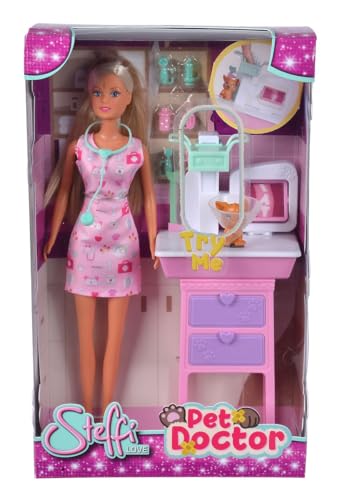 Simba - Steffi Love Vétérinaire - Poupée Mannequin 29cm - Table d'Auscultation et 8 Accessoires Docteur Animaux - 105733653