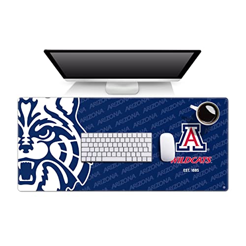 Image of YouTheFan NCAA Arizona Wildcats Logo Series Desk Pad | Water And Stain Resistant, Heavy-Duty Non-Slip Rubber Backing, Stitched Edge, Fits Under Mouse, Computer And Keyboard