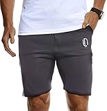 Leif Nelson Herren Jogging Shorts Kurze Trainingshose Sporthose Slim Fit Männer Kurze Fitnesshose Jogginghose Fitness-Short für Training Sport Bodybuilding LN8329 L Schwarz-Grün