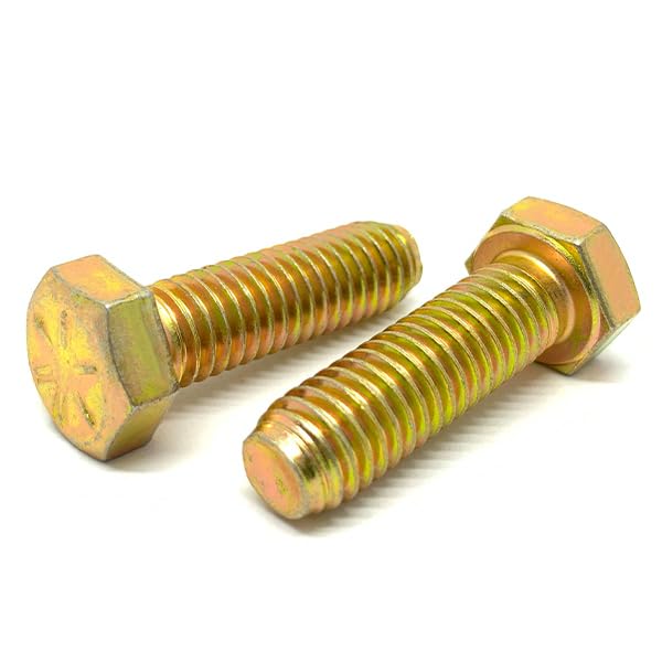 (300 Pieces) 9/16-12x1-1/4" Hex Head Cap Screws Grade 8 USA Zinc Yellow